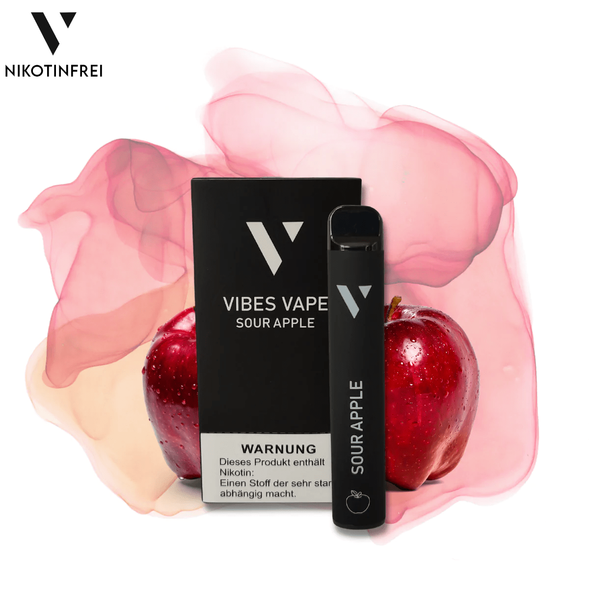 Nikotinfrei -10x Vibes Vape - Sour Apple - vibesvape.de